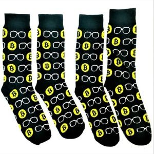Legit Bitcoin BTC Novelty Socks 2 Packs